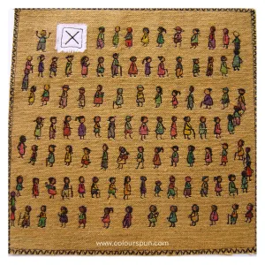 Dana Biddle — Vote! Machine stitched on fabric. 25cm x 25cm. Sold, private collection.