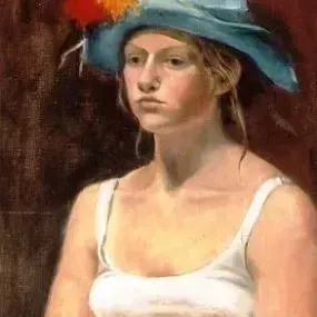 Karina Behr — Girl in Blue Hat